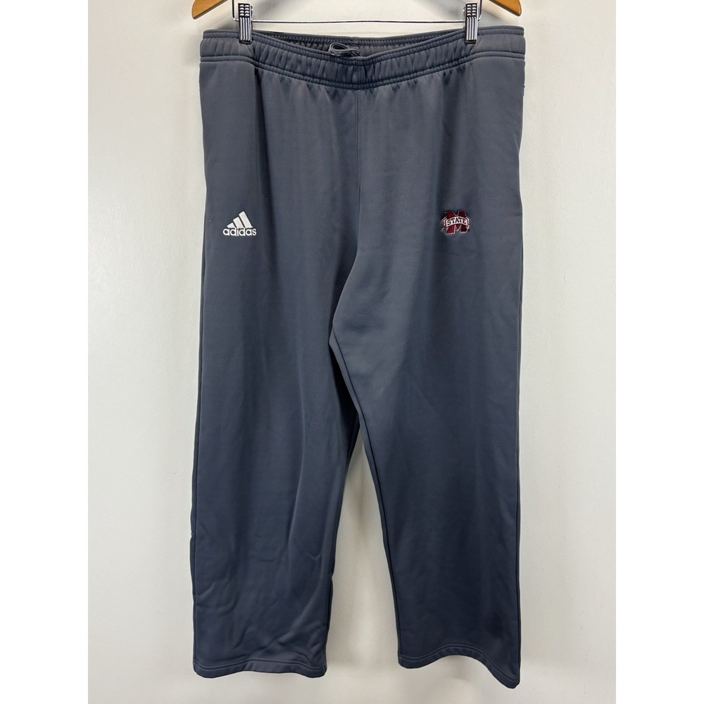 Adidas Mississippi State University Track Pants Men's L Grey Drawstring